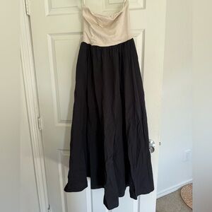 J. Crew Black and Cream Maxi Dress